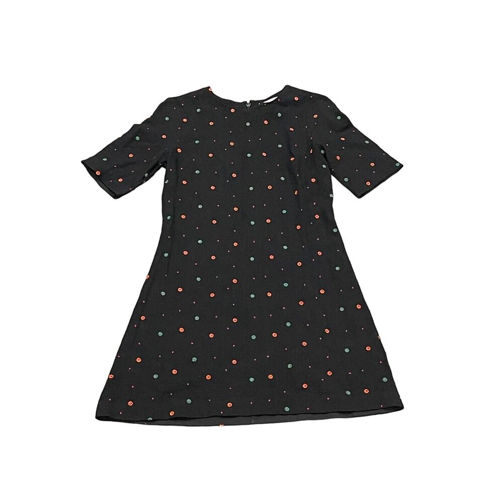 Paris Atlier & Other Stories - Black Floral Crew Neck - L/S - Shift Dress Sz 6
